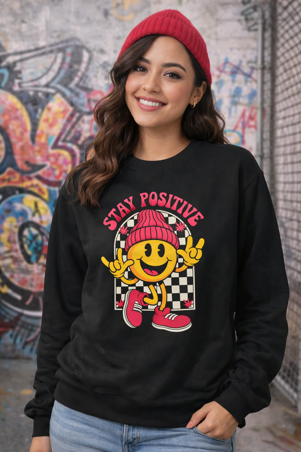 Stay Positive|Black Sweatshirt