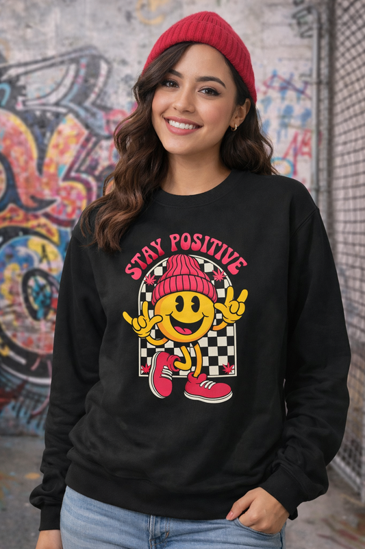 Stay Positive|Black Sweatshirt